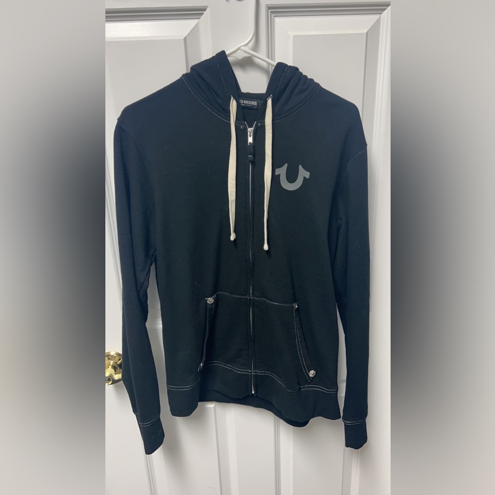 Medium Black True Religion Zip Up Hoodie